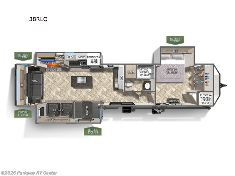 2023 Palomino Puma Destination 38RLQ - Used Destination Trailer For Sale by Parkway RV Center in Ringgold, Georgia features Slideout