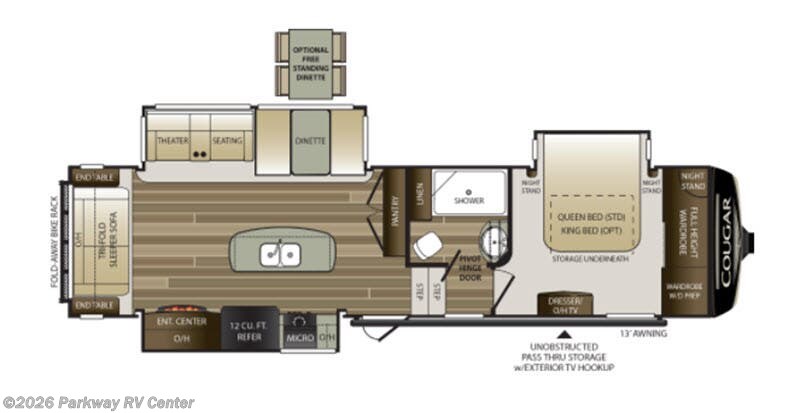 2019 Keystone Cougar 310RLS - Used Fifth Wheel For Sale by Parkway RV Center in Ringgold, Georgia features Slideout