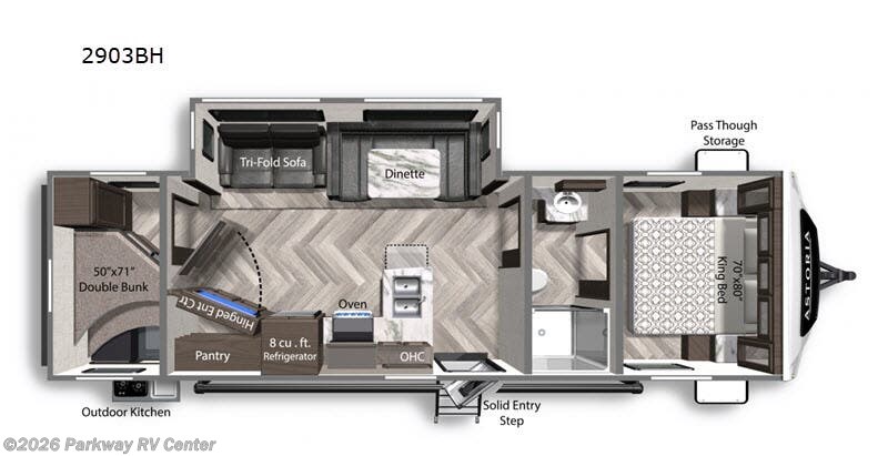 2020 Dutchmen Astoria 2903BH - Used Travel Trailer For Sale by Parkway RV Center in Ringgold, Georgia features Slideout