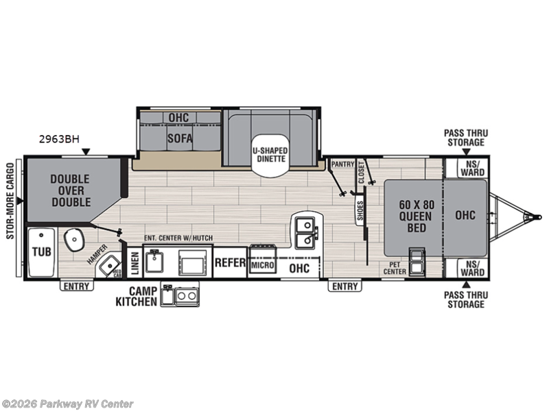 2018 Coachmen Spirit Ultra Lite 2963BH - Used Travel Trailer For Sale by Parkway RV Center in Ringgold, Georgia features Slideout