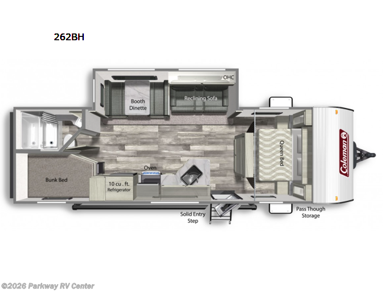 2023 Coleman Lantern LT Series 262BH - Used Travel Trailer For Sale by Parkway RV Center in Ringgold, Georgia features Slideout