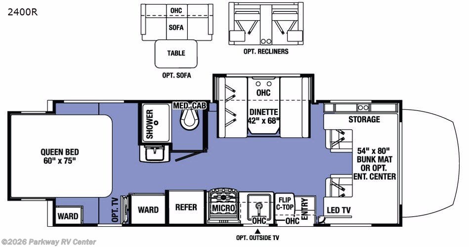 2017 Forest River Sunseeker MBS 2400R - Used Class C For Sale by Parkway RV Center in Ringgold, Georgia features Slideout