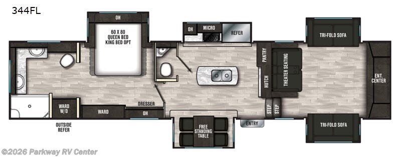 2020 Coachmen Brookstone 344FL - Used Fifth Wheel For Sale by Parkway RV Center in Ringgold, Georgia features Slideout
