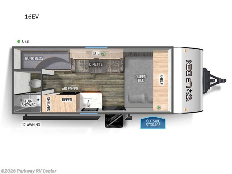 2024 Forest River Cherokee Wolf Den 16EV - Used Travel Trailer For Sale by Parkway RV Center in Ringgold, Georgia