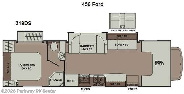 2015 Coachmen Leprechaun 319DS Ford 450 - Used Class C For Sale by Parkway RV Center in Ringgold, Georgia features Slideout