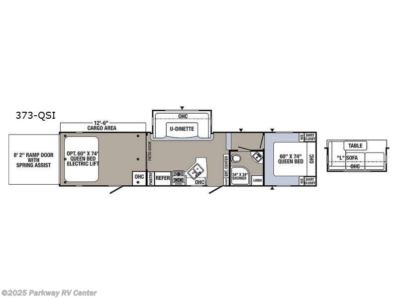 2017 Palomino Puma Unleashed 373-QSI - Used Toy Hauler For Sale by Parkway RV Center in Ringgold, Georgia features Slideout