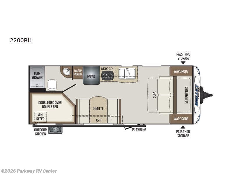 2019 Keystone Bullet Crossfire 2200BH - Used Travel Trailer For Sale by Parkway RV Center in Ringgold, Georgia