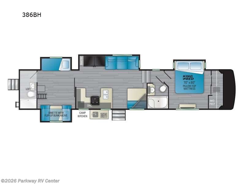 2022 Heartland Milestone 386BH - Used Fifth Wheel For Sale by Parkway RV Center in Ringgold, Georgia features Slideout
