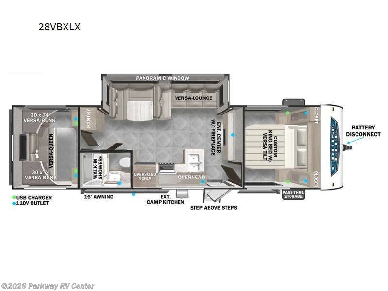 2024 Forest River Salem Cruise Lite 28VBXLX - Used Travel Trailer For Sale by Parkway RV Center in Ringgold, Georgia features Slideout