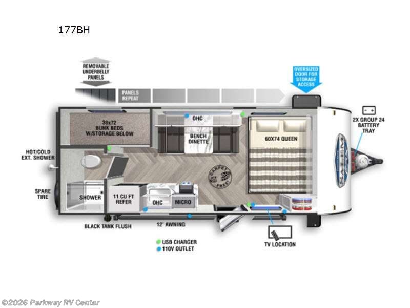 2021 Forest River Wildwood FSX 177BH - Used Travel Trailer For Sale by Parkway RV Center in Ringgold, Georgia