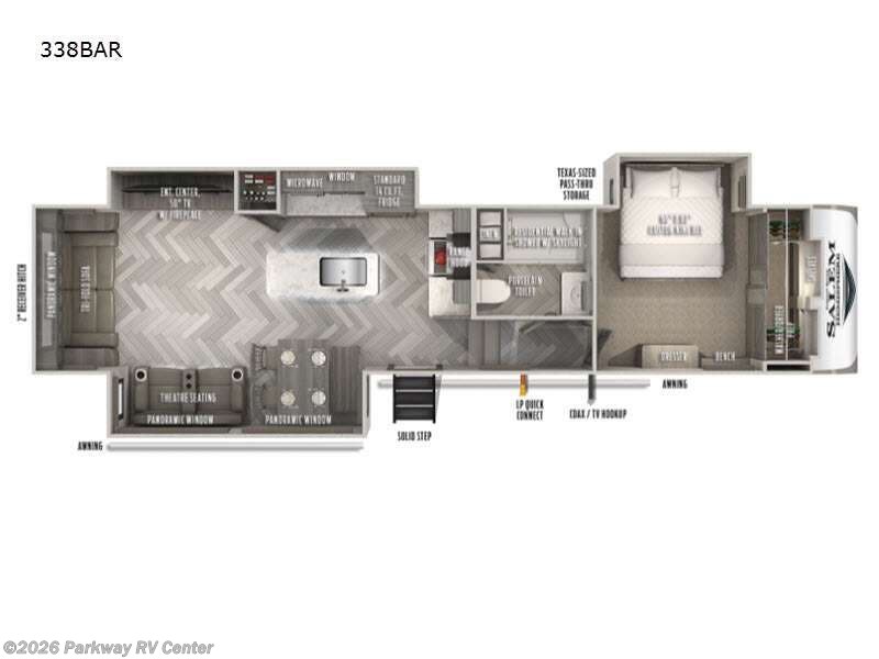 2021 Forest River Salem Hemisphere 338BAR - Used Fifth Wheel For Sale by Parkway RV Center in Ringgold, Georgia features Slideout