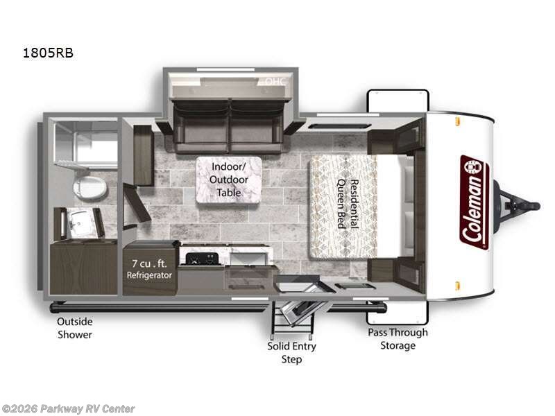 2021 Coleman Light 1805RB - Used Travel Trailer For Sale by Parkway RV Center in Ringgold, Georgia features Slideout