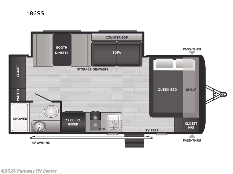 2025 Keystone Hideout Sport Single Axle 186SS - Used Travel Trailer For Sale by Parkway RV Center in Ringgold, Georgia features Slideout