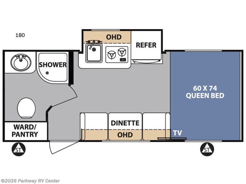 2017 Forest River R Pod RP-180 - Used Travel Trailer For Sale by Parkway RV Center in Ringgold, Georgia features Slideout