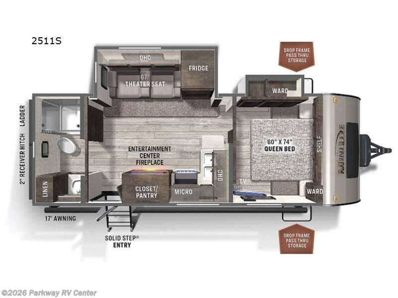 2021 Forest River Rockwood Mini Lite 2511S - Used Travel Trailer For Sale by Parkway RV Center in Ringgold, Georgia features Slideout