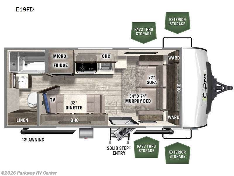 2022 Forest River Flagstaff E-Pro E19FD - Used Travel Trailer For Sale by Parkway RV Center in Ringgold, Georgia