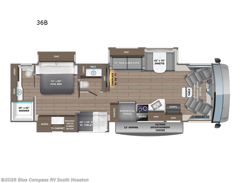 2025 Jayco Precept Prestige 36B - New Class A For Sale by Blue Compass RV South Houston in Alvin, Texas features Slideout