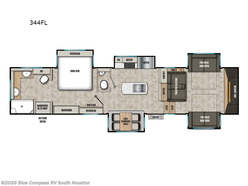 2026 Coachmen Brookstone 344FL - New Fifth Wheel For Sale by Blue Compass RV South Houston in Alvin, Texas features Slideout