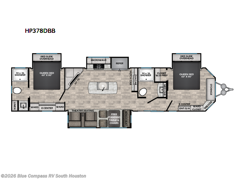 2023 CrossRoads Hampton 378DBB - Used Destination Trailer For Sale by Blue Compass RV South Houston in Alvin, Texas features Slideout