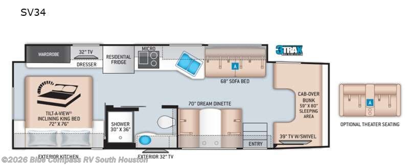 2021 Thor Motor Coach Omni SV34 - Used Super C For Sale by Blue Compass RV South Houston in Alvin, Texas features Slideout