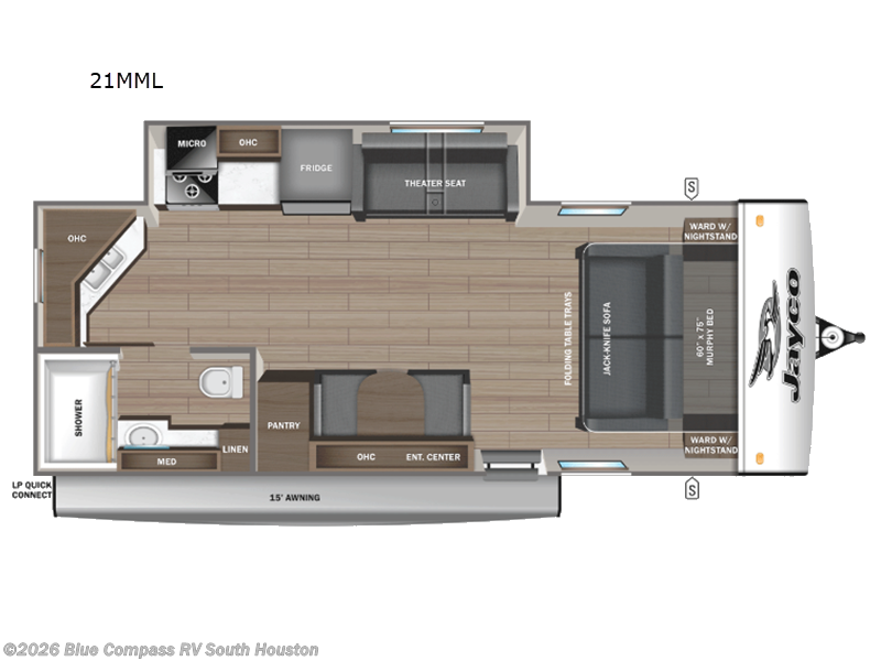 2025 Jayco Jay Feather 21MML - Used Travel Trailer For Sale by Blue Compass RV South Houston in Alvin, Texas features Slideout