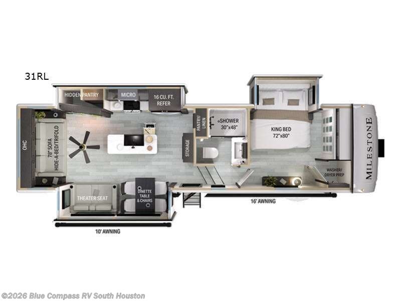 2027 Heartland Milestone 31RL - New Fifth Wheel For Sale by Blue Compass RV South Houston in Alvin, Texas features Slideout