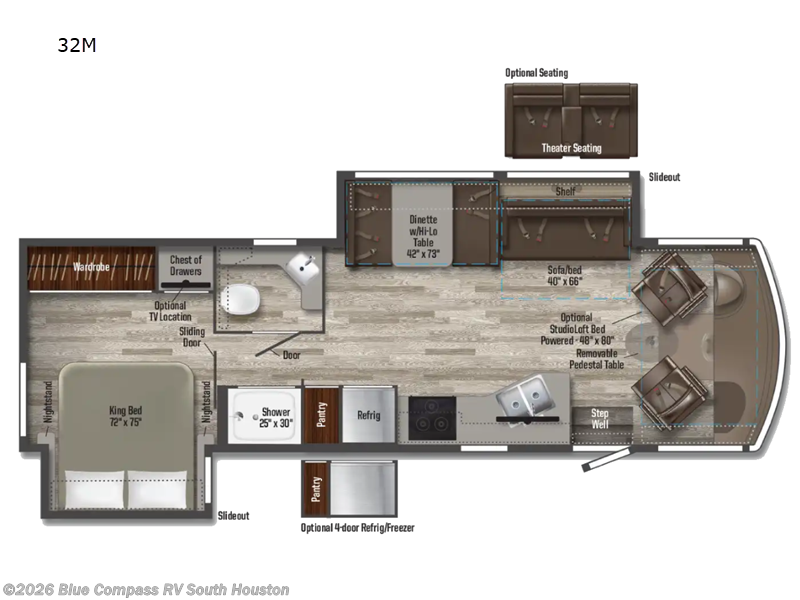 2022 Winnebago Vista 32M - Used Class A For Sale by Blue Compass RV South Houston in Alvin, Texas features Slideout