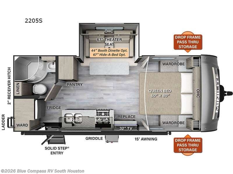 2023 Forest River Rockwood Mini Lite 2205S - Used Travel Trailer For Sale by Blue Compass RV South Houston in Alvin, Texas features Slideout