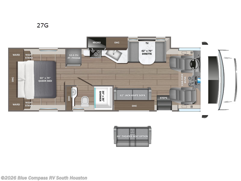 2027 Jayco Redhawk 27G - New Class C For Sale by Blue Compass RV South Houston in Alvin, Texas features Slideout