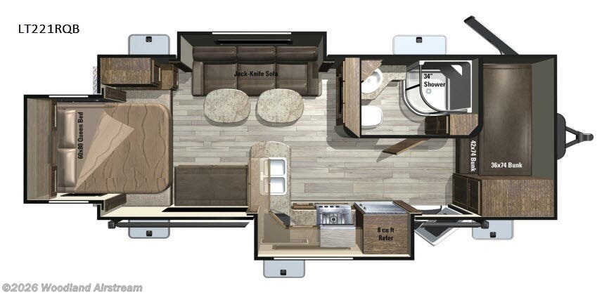 2017 Highland Ridge Open Range Light LT221RQB - Used Travel Trailer For Sale by Woodland Airstream in Grand Rapids, Michigan features Slideout