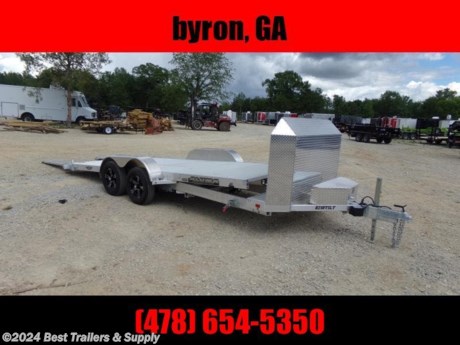 &lt;p&gt;Best trailers and supply&lt;/p&gt;
&lt;p&gt;Macon GA 31216&lt;/p&gt;
&lt;p&gt;Joey fuller&lt;/p&gt;
&lt;p&gt;478-788-9039&lt;/p&gt;
866-403-9798

only 1500# curb weight

aluminum 82 x 18 tilt carhauler trailer

JT pkg

race ramps and stab jacks

-----25th aneversary package ------

tall air dam

tool box

loading lights

custom aluminum wheels

* Bed locks for travel and also wheel tilted back
* about 9 Degrees of tilt
*

2. 3500# Rubber torsion axles - Easy lube hubs

* Electric brakes, breakaway kit
* ST205/75R14 radial tires
* aluminum wheels,
* Removable aluminum fenders
* Extruded aluminum floor
* Front retaining rail headache bar
* A-Framed aluminum tongue, 48&quot; long with 2-5/16&quot; coupler
*

8. stake pockets on sides

*

4. swivel tie downs

*

2. Fold-down rear stabilizer jacks

* Double-wheel swivel tongue jack, 1200# capacity
* DOT Lighting package, safety chains
* Overall width = 101-1/2&quot;
* Distance between fenders = 82&quot;

Ask about upgrades

upgrades include

tire rack

spare and mount

winch mount

best trailers and supply

macon GA

kurt or joey

478-788-9039