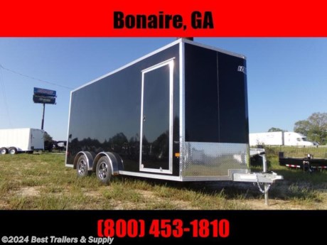 Macon GA 31216
478-788-9039
866-403-9798

7.5 x 16 TA aluminum black enclosed trailer

all aluminum frame lightweight only 1900#

7.5 x 16 inside size
7&#39; interior height
3500# brake axles
torsion suspension
14&quot; wheels w radial tires aluminum mags
aluminum flooring
dring track in floor
3/8 woos wallds
1 piece aluminum rood
aluminum rear ramp door with spring assist
screwless .030 exteiror metal black
roof vents
2 5/16 coupler
a fram jack
v-nose ( add about 30&quot; )
slant V nose
ATP stone guard on front
dome light inside
all LED lights inside and out
side door w RV latch

limited lifetme warranty

delivery available for $1.75 loaded mile
other option available on request
478-788-9039
866-403-9798
joey or kurt