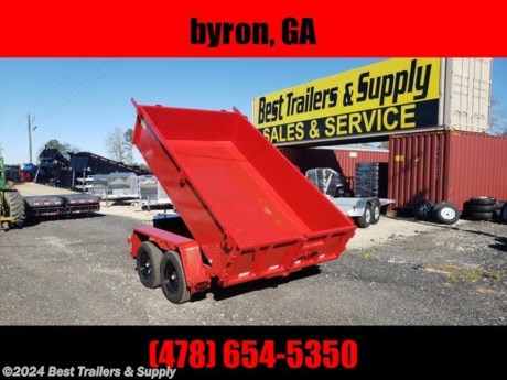 &lt;p&gt;Best Trailers &amp; Supply&lt;/p&gt;
&lt;b&gt;&#160;&lt;/b&gt;
&lt;p&gt;Byron GA&lt;/p&gt;
&lt;b&gt;&#160;&lt;/b&gt;
&lt;p&gt;800-453-1810&lt;/p&gt;
&lt;b&gt;&#160;&lt;/b&gt;
&lt;p&gt;6X10 24&quot; Tall side dump&lt;/p&gt;
&lt;b&gt;&#160;&lt;/b&gt;
&lt;p&gt;Down to Earth is proud to offer quality dump trailers for sale at the lowest possible price. Our dump trailers are built for performance. We can even make a custom dump trailers to fit your specific needs and your budget. Our premium features Low Profile Dump Trailers are offered in 7,000, 10,000, 12,000, and 14,000 lb. GVWR&#39;s. The standard sides are 24 tall with two-way tailgates that open for unobstructed dumping or can be set in spreader mode for spreading gravel. An adjustable coupler is included as standard on most models. The 7,000 and 10,000 GVWR models have a 6 main frame. The 12,000 and 14,000 GVWR models are built with a rugged 8 channel main frame. Cylinder sizes are matched to the model capacity.&lt;/p&gt;
&lt;b&gt;&#160;&lt;/b&gt;
&lt;p&gt;Dump Trailers Spec Sheet - Standard Features&lt;/p&gt;
&lt;b&gt;&#160;&lt;/b&gt;
&lt;p&gt;(2) 3500# E-Z Lube Axles&lt;/p&gt;
&lt;b&gt;&#160;&lt;/b&gt;
&lt;p&gt;Brakes on both axles&lt;/p&gt;
&lt;b&gt;&#160;&lt;/b&gt;
&lt;p&gt;Powder Coated tongue box for&lt;/p&gt;
&lt;b&gt;&#160;&lt;/b&gt;
&lt;p&gt;battery and hydraulics&lt;/p&gt;
&lt;b&gt;&#160;&lt;/b&gt;
&lt;p&gt;Double Cylinder&lt;/p&gt;
&lt;b&gt;&#160;&lt;/b&gt;
&lt;p&gt;24&quot; Sides&lt;/p&gt;
&lt;b&gt;&#160;&lt;/b&gt;
&lt;p&gt;A-Frame Jack&lt;/p&gt;
&lt;b&gt;&#160;&lt;/b&gt;
&lt;p&gt;2 5/16&quot; Adj. Coupler&lt;/p&gt;
&lt;b&gt;&#160;&lt;/b&gt;
&lt;p&gt;6X10 body&lt;/p&gt;
&lt;b&gt;&#160;&lt;/b&gt;
&lt;p&gt;2-Way Gate&lt;/p&gt;
&lt;b&gt;&#160;&lt;/b&gt;
&lt;p&gt;Stake pockets&lt;/p&gt;
&lt;b&gt;&#160;&lt;/b&gt;
&lt;p&gt;15&quot; Radials tires and wheels&lt;/p&gt;
&lt;b&gt;&#160;&lt;/b&gt;
&lt;p&gt;LED lighting&lt;/p&gt;
&lt;b&gt;&#160;&lt;/b&gt;
&lt;p&gt;DOT tape&lt;/p&gt;
&lt;b&gt;&#160;&lt;/b&gt;
&lt;p&gt;Options other sizes&lt;/p&gt;
&lt;b&gt;&#160;&lt;/b&gt;
&lt;p&gt;6X12 dump body&lt;/p&gt;
&lt;b&gt;&#160;&lt;/b&gt;
&lt;p&gt;7X14 dump body&lt;/p&gt;
&lt;b&gt;&#160;&lt;/b&gt;
&lt;p&gt;Twin cylinders on 6X12&lt;/p&gt;
&lt;b&gt;&#160;&lt;/b&gt;
&lt;p&gt;Scissor lift on 6X12&lt;/p&gt;
&lt;b&gt;&#160;&lt;/b&gt;
&lt;p&gt;Scissor lift on 7X14&lt;/p&gt;
&lt;b&gt;&#160;&lt;/b&gt;
&lt;p&gt;5200# Axles w/matching tires and wheels&lt;/p&gt;
&lt;b&gt;&#160;&lt;/b&gt;
&lt;p&gt;6000# Axles w/matching tires and wheels&lt;/p&gt;
&lt;b&gt;&#160;&lt;/b&gt;
&lt;p&gt;7000# Axles w/matching tires and wheels&lt;/p&gt;
&lt;b&gt;&#160;&lt;/b&gt;
&lt;p&gt;7K drop leg jack&lt;/p&gt;
&lt;b&gt;&#160;&lt;/b&gt;
&lt;p&gt;10K drop leg jack&lt;/p&gt;
&lt;b&gt;&#160;&lt;/b&gt;
&lt;p&gt;Ramps&lt;/p&gt;
&lt;b&gt;&#160;&lt;/b&gt;
&lt;p&gt;Low Profile&lt;/p&gt;
&lt;b&gt;&#160;&lt;/b&gt;
&lt;p&gt;Deck over&lt;/p&gt;
&lt;b&gt;&#160;&lt;/b&gt;
&lt;p&gt;800-453-1810&lt;/p&gt;
&lt;b&gt;&#160;&lt;/b&gt;
&lt;p&gt;Any questions, concerns, or Info on this trailer, please call our sales team&lt;/p&gt;
&lt;b&gt;&#160;&lt;/b&gt;
&lt;p&gt;delv is $2 per loaded mile&lt;/p&gt;
&lt;b&gt;&#160;&lt;/b&gt;
&lt;p&gt;Please call to check stock&lt;/p&gt;
&lt;b&gt;&#160;&lt;/b&gt;
&lt;p&gt;Best Trailers &amp; Supply&lt;/p&gt;
&lt;b&gt;&#160;&lt;/b&gt;
&lt;p&gt;Byron GA&lt;/p&gt;
&lt;p&gt;800-453-1810&lt;/p&gt;