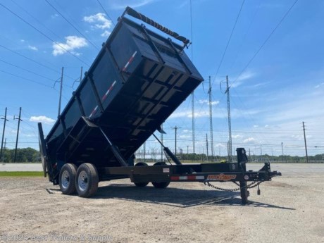 **Best Trailers &amp; Supply**

**Byron GA**

**800-453-1810**

7X16 14K 48&quot; High Side Barn Door Gate

Down to Earth is proud to offer quality dump trailers for sale at the lowest possible price. Our dump trailers are built for performance. We can even make a custom dump trailers to fit your specific needs and your budget. Our premium features Low Profile Dump Trailers are offered in 7,000, 10,000, 12,000, and 14,000 lb. GVWR&#39;s. The standard sides are 24 tall with two-way tailgates that open for unobstructed dumping or can be set in spreader mode for spreading gravel. An adjustable coupler is included as standard on most models. The 7,000 and 10,000 GVWR models have a 6 main frame. The 12,000 and 14,000 GVWR models are built with a rugged 8 channel main frame. Cylinder sizes are matched to the model capacity.

Dump Trailers Spec Sheet - Standard Features

(2) 7000# E-Z Lube Axles
Brakes on both axles
Powder Coated tongue box for
battery and hydraulics
Double Cylinder

48&quot; Sides
10K Jack
2 5/16&quot; Adj. Coupler
7X14 body
Dump Gate

Stake pockets
16&quot; Radials tires and wheels
LED lighting
DOT tape

Options other sizes

6X12 dump body
7X14 dump body
Twin cylinders on 6X12
Scissor lift on 6X12
Scissor lift on 7X14
5200# Axles w/matching tires and wheels
6000# Axles w/matching tires and wheels
7000# Axles w/matching tires and wheels
7K drop leg jack
10K drop leg jack
Ramps
Low Profile
Deck over

**800-453-1810**

Any questions, concerns, or Info on this trailer, please call our sales team

delv is $2 per loaded mile

Please call to check stock

**800-453-1810**