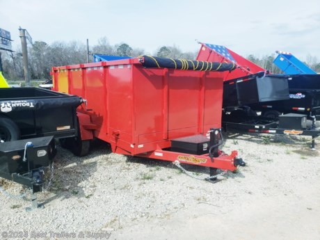 Best Trailers &amp; Supply

Byron GA

800-453-1810

7X14 14K 48&quot; High Side Barn Door Gate

Down to Earth is proud to offer quality dump trailers for sale at the lowest possible price.Our dump trailers are built for performance. We can even make a custom dump trailers to fit your specific needs and your budget.Our premium features Low Profile Dump Trailers are offered in 7,000, 10,000, 12,000, and 14,000 lb. GVWR&#39;s. The standard sides are 24 tall with two-way tailgates that open for unobstructed dumping or can be set in spreader mode for spreading gravel. An adjustable coupler is included as standard on mos models. The 7,000 and 10,000 GVWR models have a 6 main frame. The 12,000 and 14,000 GVWR models are built with a rugged 8 channel main frame. Cylinder sizes are matched to the model capacity.

Dump Trailers Spec Sheet - Standard Features

(2) 7000# E-Z Lube Axles
Brakes on both axles
Powder Coated tongue box for
battery and hydraulics
Double Cylinder

48&quot; Sides
10K Jack
2 5/16&quot; Adj. Coupler
7X14 body
Dump Gate

Stake pockets
16&quot; Radials tires and wheels
LED lighting
DOT tape

Options other sizes

6X12 dump body
7X14 dump body
Twin cylinders on 6X12
Scissor lift on 6X12
Scissor lift on 7X14
5200# Axles w/matching tires and wheels
6000# Axles w/matching tires and wheels
7000# Axles w/matching tires and wheels
7K drop leg jack
10K drop leg jack
Ramps
Low Profile
Deck over

800-453-1810

Any questions, concerns, or Info on this trailer, please call our sales team

delv is $2 per loaded mile

Please call to check stock

800-453-1810
