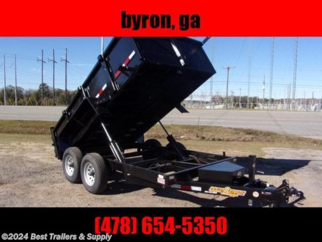**Best Trailers &amp; Supply**

**Byron GA**

**800-453-1810**

6X12 low pro dump trailer

Our premium features Down to Earth Low Profile Dump Trailers are offered in 7,000, 10,000, 12,000, and 14,000 lb. GVWR&#39;s - as well as a heavy duty 15,000 GVWR version. The sides are 24 tall with tailgates that open for unobstructed dumping or can be set in spreader mode for spreading gravel. An adjustable coupler is included as standard. The 7,000 and 10,000 GVWR models have a 6 channel main frame. The 12,000 and 14,000 GVWR models are built with a rugged 8 channel main frame. Cylinder sizes are matched to the model capacity. The 7,000 through 14,000 GVWR models employ the standard duty scissor lift. The 15,000 GVWR heavy duty version adds a super duty scissor lift with 5 cylinder and G range radial tires. The tongue upgrades to 8 channel and floor crossmembers are 12 on center making this trailer suitable for heavy duty commercial applications. These changes are highlighted in bold type on the specs page. Dexter brand axles along with premium Westlake radial tires on all models provide a long life running gear.

GVWR: 10,000 lb.
Capacity: 6,680 lb.

* Two 5,200 lb. Dexter Brand Braking Axles
* Double Eye Spring Suspension
* 225/75 D15 Load Range D8 Ply Rating Castle Rock Radial Tires
* 6 Channel Main Frame -- 6 Channel Tongue
* 3--3 Tubing Dump Box Frame With 3 Channel Crossmembers
* 12 Gauge Floor
* 72 Inside Box With 20 Sides
* US Made Pump With Deep Cycle Battery Inside Lockable Security Box With 20 Hand Remote
* Barn Doors Tailgate
* 2 5/16 A-Frame Coupler
* Top Wind Jack
* Safety Chains And Break-a-Way Switch
* LED Lighting With Reflective Tape
* Primed and polyurethane paint

**800-453-1810**

Any questions, concerns, or Info on this trailer, please call our sales team

delv is $2 per loaded mile

Please call to check stock

**Best Trailers &amp; Supply**

**Byron GA**

**800-453-1810**