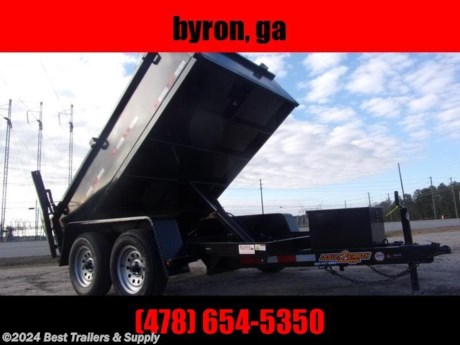 **Best Trailers &amp; Supply**

**Byron GA**

**800-453-1810**

6X10 24&quot; Tall side dump

Down to Earth is proud to offer quality dump trailers for sale at the lowest possible price. Our dump trailers are built for performance. We can even make a custom dump trailers to fit your specific needs and your budget. Our premium features Low Profile Dump Trailers are offered in 7,000, 10,000, 12,000, and 14,000 lb. GVWR&#39;s. The standard sides are 24 tall with two-way tailgates that open for unobstructed dumping or can be set in spreader mode for spreading gravel. An adjustable coupler is included as standard on most models. The 7,000 and 10,000 GVWR models have a 6 main frame. The 12,000 and 14,000 GVWR models are built with a rugged 8 channel main frame. Cylinder sizes are matched to the model capacity.

Dump Trailers Spec Sheet - Standard Features

(2) 3500# E-Z Lube Axles
Brakes on both axles
Powder Coated tongue box for
battery and hydraulics
Double Cylinder

24&quot; Sides
A-Frame Jack
2 5/16&quot; Adj. Coupler
6X10 body
2-Way Gate

Stake pockets
15&quot; Radials tires and wheels
LED lighting
DOT tape

Options other sizes

6X12 dump body
7X14 dump body
Twin cylinders on 6X12
Scissor lift on 6X12
Scissor lift on 7X14
5200# Axles w/matching tires and wheels
6000# Axles w/matching tires and wheels
7000# Axles w/matching tires and wheels
7K drop leg jack
10K drop leg jack
Ramps
Low Profile
Deck over

**800-453-1810**

Any questions, concerns, or Info on this trailer, please call our sales team

delv is $2 per loaded mile

Please call to check stock

**Best Trailers &amp; Supply**

**Byron GA**

**800-453-1810**