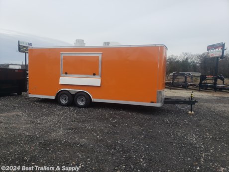 &lt;p&gt;Best Trailers &amp; Supply&lt;/p&gt;
&lt;p&gt;Byron GA&lt;/p&gt;
&lt;p&gt;800-453-1810&lt;/p&gt;
&lt;p&gt;8.5x20 7&#39;6&quot;interior 1st Place Cargo Concession Trailer&lt;/p&gt;
FREE WHITE WHEEL SPARE TIRE WHEN YOU PAY CASH at pick up

*Finished Interior
-Silver Metal Walls
-Silver Metal Ceiling
-ATP Floor

*Electric Pkg w/ 13,500 AC
Outlets down both walls
Outlet in v nose above sink

*4X5 window with glass and screen

*Triple Tube Tongue W/ Generator Platform

*Sink PKG
-NSF Approved 3 Bay Sink w/ Hand-wash Sink
-30 Gal Fresh
-50 Gal waste
-6 Gallon Hot water Heater
-Water pump

IN STOCK READY TO GO

Features:

15&quot; wheels
White color
2 foot v nose front design
All steel frame design
7&#39; 6&quot; foot interior height
3500# dropped axles
Brakes on BOTH axles
Breakaway kit with battery backup
7 way round electrical plug for lights &amp; brakes
Requires 2 5/16th&quot; ball for hookup

L.E.D. tail lights

800-453-1810

Any questions, concerns, or Info on this trailer, please call our sales team

delv is $2 per loaded mile