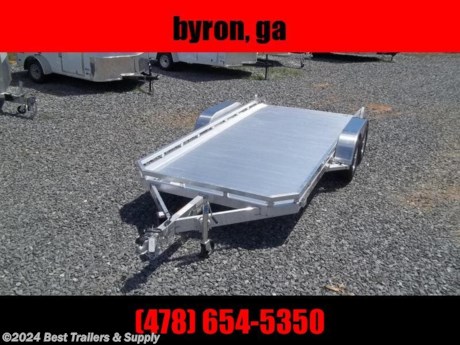 Best Trailers &amp; Supply

Byron GA

800-453-1810

FREE WHITE WHEEL SPARE TIRE WHEN YOU PAY CASH at pick up

78 x16 ft Aluma Car Hauler 7k
478-788--9039 joey or kurt

7816 Aluma model

Standard Equipment:

GVWR: 7,000 lb. GVWR
Dry weight: 1100# dry weight
Axles: (2) 3,500 lb. TORSION Axles
Rubber Torsion axles
Easy to Lubricate Hubs
Brakes: Electric Brakes on Both Axles - DOT Requirement in Most States
Frame: Alum light weight frame
Stake Pockets Down Both Sides of Trailer
6&quot; rails
Deck: Alum Deck with 4 D-rings

78&quot; wide bed

Fenders: Removable fenders
Tires: 14&quot; &quot;C&quot; Range Trailer Tires - 5 Lug - (ST205/75R14)
Alum mag wheels
Jack: heavy flip jack w/ wheel
Lights &amp; Safety Equipment:
Sealed LEDTail Lights with Guards
3-Light LED Bar in RearCenter
LED Side Marker Lights
sealed wiring
7 pin RV Plug
Safety Break-Away Kit
Safety Chains
Coupler: 2 5/16&quot; Hitch Receiver
Tongue Height at Ball Coupler: Approximately 15&quot;
Ramps: 5&#39; Rear Slide In Ramps
Stabilizer jacks

Best Trailers &amp; Supply

Byron GA

800-453-1810
