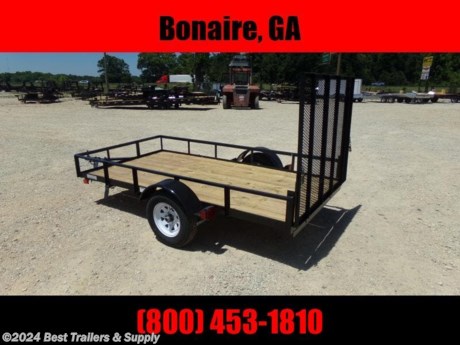 **Best Trailers &amp; Supply**

**Byron GA**

**800-453-1810**

5x10 utility trailer

light 5 x10 utility trailer

Great for Atv and utv and motorcycles. Our premium Trailers are offered in 3,500, 7,000, 10,000, 12,000, and 14,000 lb. GVWR&#39;s. A 2&quot; couple on single axles. We can even make a custom trailers to fit your specific needs and your budget.

Angle Steel rails

13&quot; White spoke tires and rims

2000# E-Z Lube Axle

Top Wind A-Frame Jack

48&quot; Tubular Gate

drop pin Gate Latch

Treated 2x8 Lumber or Mesh Floor

2-Piece Tongue

Smooth Fenders

Marker Lights/Clearance Lights over 80&quot;

Wiring Enclosed with Loom

13&quot; Rails

NATM Compliant

Options

Special Colors

Side Gate

Spare tire bracket

**800-453-1810**

Any questions, concerns, or Info on this trailer, please call our sales team

delv is $2 per loaded mile

Please call to check stock w jack, jake, kurt or rodger

**800-453-1810**