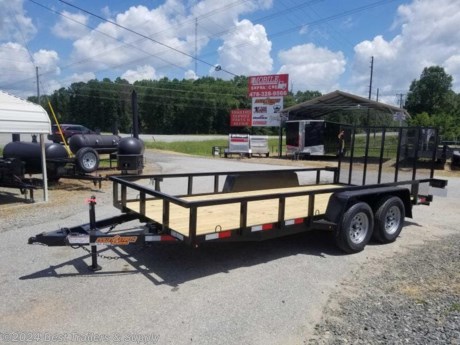 **Best Trailers &amp; Supply**

**Byron GA**

**800-453-1810**

76x16 tandem axle with brakes trailer

Down to Earth is proud to offer quality utility and equipment trailers with rear gate for sale at the lowest possible price. Great for Atv and utv and motorcycles. Our premium Trailers are offered in 3,500, 7,000, 10,000, 12,000, and 14,000 lb. GVWR&#39;s. A 2&quot; couple on single axles. We can even make a custom trailers to fit your specific needs and your budget.

2&quot; tube rails
15&quot; White spoke tires and rims
2/ 3500# E-Z Lube Axles w Brakes
Fold Up Jack
48 Tubular Gate with Uprights on 12&quot; Centers

Spring Loaded Gate Latch
Treated 2x8 Lumber or Mesh Floor
3-Piece Tongue
Smooth Fenders with Backs

Marker Lights/Clearance Lights over 80&quot;
Wiring Enclosed with Loom
14&quot; Rails
NATM Compliant

Options

Special Colors
Side Gate
Spare tire bracket

**800-453-1810**

Any questions, concerns, or Info on this trailer, please call our sales team

delv is $2 per loaded mile

Please call to check stock

**800-453-1810**