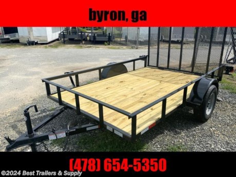**Best Trailers &amp; Supply**

**Byron GA**

**800-453-1810**

76x10ft trailer
Down to Earth is proud to offer quality utility trailers with rear gate for sale at the lowest possible price. Great for Atv and utv and motorcycles. Our premium Trailers are offered in 3,500, 7,000, 10,000, 12,000, and 14,000 lb. GVWR&#39;s. A 2&quot; couple on single axles. We can even make a custom trailers to fit your specific needs and your budget.
76 wide 10ft long w/ Angle Steel Const.
15&quot; White spoke tires and rims
3500# E-Z Lube Axles
A-Frame Jack
48 Tubular Gate with Uprights on 12&quot; Centers
Spring Loaded Gate Latch
Treated 2x8 Lumber or Mesh Floor
2-Piece Tongue
Smooth Fenders with Backs
Marker Lights/Clearance Lights over 80&quot;
Wiring Enclosed with Loom
14&quot; Rails
NATM Compliant
Options
Special Colors
Side Gate
Spare tire bracket

Any questions, concerns, or Info on this trailer, please call our sales team
delv is $2 per loaded mile

Please call to check stock
**Best Trailers &amp; Supply**

**Byron GA**

**800-453-1810**