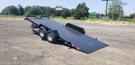 **Best Trailers &amp; Supply**

**Byron GA**

**800-453-1810**

82x20 power hydro tilt 12,000 GVWR
Hawke Trailers builds Hydraulic Power Tilt flatbed equipment trailers in both standard and heavy duty versions. The length is 20
The standard version is built with a 6 channel main frame and 3 channel crossmembers on 16 centers. It is available in 10,000 and 12,000 GVWR&#39;s. All sizes great for bobcat skid steer, track loader, backhoe and tractors.
The heavy duty version upgrades to an 8 channel main frame. It is available in 12,000 and 15,000 GVWR&#39;s. The 12,000 GVWR version has 3 channel crossmembers on 16 centers. The 14,000 GVWR version has 3 channel crossmembers on 12 centers for extra floor integrity when hauling concentrated loads such as a forklift.
GVWR: 12,000 lb.
Capacity: 8,800 lb.
Diamond Plate Deck - power up and power down tilt
80&quot; Between Fenders
Two 6,000 lb. Dexter Brand Braking Drop Axles
Double Eye Spring Suspension
235/80 R16 Load Range E10 Ply Rating Westlake Radial Tires
6&quot; Channel Frame
3&quot; Channel Crossmembers - 16&quot; Spacing
6&quot; Channel Tongue
2 5/16&quot; Adjustable Coupler
7000 lb. Drop Foot Jack
Heavy Duty Removable Diamond Plate Fenders
D-Ring Tie Downs
Safety Chains And Break-a-Way Switch
LED Lighting With Reflective Tape
Primed with epoxy primer and two coats of polyurethane paint
Curb weight 3200#

**800-453-1810**

Any questions, concerns, or Info on this trailer, please call our sales team
delv is $2 per loaded mile

Please call to check stock
**Best Trailers &amp; Supply**

**Byron GA**

**800-453-1810**