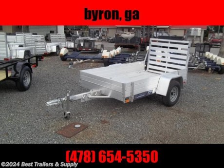 BESTTRAILERS AND SUPPLY BYRON Ga

478-654--5350

aluma model 548ES w tailgate and 12 inch side rails kit. all aluminum light weight only 400# 4.5 x 8 bed size aluminum utility atv trailer.

**Model:** 548
**Weight:** 400#
**Bed Size:** 54&quot; x 96&quot;
**Tires:** 13&quot;

- 2000# Rubber torsion axle - No brakes - Easy lube hubs
- ST175/80R13 LRC Radial tires (1360# cap/tire)
- steel wheels, 5-4.5 BHP
- Aluminum fenders
- Extruded aluminum floor
- 6&quot; Front retaining bumper
- A-Framed aluminum tongue, 48&quot; long with 2&quot; coupler
- - Tie down loops (2 per side)
- Swivel tongue jack, 1200# capacity
- LED Lighting package, safety chains
- Aluminum tailgate
- Overall length = 145&quot;