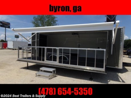 enclosed stage trailer 8.5 x 24 tav AVAILABLE

478-328-9566 RODGER

7 ft 6 inch inside height

7k torsion axles

14,000 GVWR

ramp door

side door on drivers side

curb side fold down stage

rails on stage

step for stage

gap filler for fenders

electric pkg

converter for LED lights

2 LED lights inside

2 receipts

finished interior

AC

.080 polycore grey metal sides

power awning
