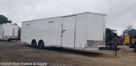 Best Trailers &amp; Supply

Byron GA

800-453-1810

8.5x28 car hauler enclosed 10k
electric pkg
base and overhead cabinets
spread axles
48 side door
finsihed walls floor and ceiling

FREE WHITE WHEEL SPARE TIRE WHEN YOU PAY CASH at pick up

We can build many options on any car hauler, motor cycle trailers, and concession trailers. We have in stock 7k 10k and 14 k car haulers. Please make sure to check out all of the other trailer.

Up grades to this trailer

5.2k spread axles

torsion suspension

wide double door side door

Bar Lock on Side Door

spread axles

aluminum mag wheels

6 ft 6in interior height

Standard Features

V nose adds 2&#39; to Interior

16&quot; O.C. Cross Members

Screwed Exterior

235/80R16 Steel Belted Tires

Electric Brakes &amp; E-Z Lube Hubs

Interior Height 78&quot;

7-Way &amp; Electric Breakaway

16&quot; O.C. Side Walls

3/4&quot; Plywood Floors

1-12 Volt LED Dome

Trimmed Ramp &amp; 16&quot; Flap

2-5/16&quot; Coupler

3/8&quot; Plywood Walls

Non-Powered Roof Vent

Alum. Teardrop Flairs

2-K Jack &amp; Sand Foot

Steel I-Beam Main

24&quot; ATP Stone Guard &amp; J-Rail

LED Light Package

36&quot; Side Door w/ Safety Chains

2&quot; V-Nose (ATP &amp; J Rail) Stepwell W/ ATP

Deluxe Tag Bracket

800-453-1810

Any questions, concerns, or Info on this trailer, please call our sales team

delv is $2 per loaded mile

Please call to check stock

800-453-1810