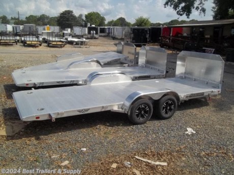 Best trailers and supply
Macon GA 31216
Joey fuller
478-788-9039
866-403-9798
only 1500# curb weight
aluminum 82 x 18 tilt carhauler trailer

-----25th aneversary package ------
tall air dam
tool box
loading lights
custom aluminum wheels

* Bed locks for travel and also wheel tilted back
* about 9 Degrees of tilt
*

2. 3500# Rubber torsion axles - Easy lube hubs

* Electric brakes, breakaway kit
* ST205/75R14 radial tires
* aluminum wheels,
* Removable aluminum fenders
* Extruded aluminum floor
* Front retaining rail headache bar
* A-Framed aluminum tongue, 48&quot; long with 2-5/16&quot; coupler
*

8. stake pockets on sides

*

4. swivel tie downs

*

2. Fold-down rear stabilizer jacks

* Double-wheel swivel tongue jack, 1200# capacity
* DOT Lighting package, safety chains
* Overall width = 101-1/2&quot;
* Distance between fenders = 82&quot;

Ask about upgrades
upgrades include
tire rack
spare and mount
winch mount

best trailers and supply
macon GA
kurt or joey
478-788-9039