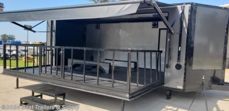 enclosed stage trailer 8.5 x 20 tav AVAILABLE

478-328-9566 RODGER

7 ft 6 inch inside height

5k torsion axles

10,000 GVWR

ramp door

side door on drivers side

curb side fold down stage

rails on stage

step for stage

gap filler for fenders

electric pkg

converter for LED lights

2 LED lights inside

2 receipts

finished interior

AC

.080 polycore grey metal sides

power awning

radio
blackout trim