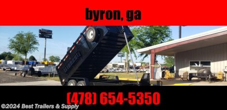 Best Trailers &amp; Supply

Byron GA

800-453-1810

7X16 16K 48&quot; High Side Barn Door Gate

Down to Earth is proud to offer quality dump trailers for sale at the lowest possible price. Our dump trailers are built for performance. We can even make a custom dump trailers to fit your specific needs and your budget. Our premium features Low Profile Dump Trailers are offered in 7,000, 10,000, 12,000, and 14,000 lb. GVWR&#39;s. The standard sides are 24 tall with two-way tailgates that open for unobstructed dumping or can be set in spreader mode for spreading gravel. An adjustable coupler is included as standard on most models. The 7,000 and 10,000 GVWR models have a 6 main frame. The 12,000 and 14,000 GVWR models are built with a rugged 8 channel main frame. Cylinder sizes are matched to the model capacity.

Dump Trailers Spec Sheet - Standard Features

(2) 8000# E-Z Lube Axles
215/75R17.5 yitrd

Brakes on both axles

Powder Coated tongue box for

battery and hydraulics

Double Cylinder

48&quot; Sides

10K Jack

2 5/16&quot; Adj. Coupler

7X16 body

Dump Gate

Stake pockets

16&quot; Radials tires and wheels

LED lighting

DOT tape

Ramps

Low Profile

800-453-1810

Any questions, concerns, or Info on this trailer, please call our sales team

delv is $2 per loaded mile

Please call to check stock

800-453-1810