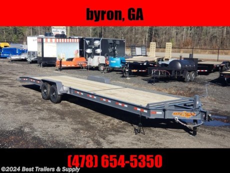 &lt;p&gt;Best Trailers &amp; Supply&lt;/p&gt;
&lt;p&gt;Byron GA&lt;/p&gt;
&lt;p&gt;800-453-1810&lt;/p&gt;
&lt;p&gt;34ft 2 car hauler&lt;/p&gt;
&lt;p&gt;Down to Earth is proud to offer quality car haulers and equipment trailers with slide in or 5&#39; equip ramps for sale at the lowest possible price. lengths 32&#39; 34&#39; 36&#39; 38&#39; and up to 40ft. Great for 2 cars and motorcycles. Our premium Trailers are offered in 3,500, 7,000, 10,000, 12,000, and 14,000 lb. GVWR&#39;s. A 2-5/16&quot; adjustable couple is standard. We can even make a custom trailers to fit your specific needs and your budget.&lt;/p&gt;
&lt;p&gt;10 I Beam Frame&lt;/p&gt;
&lt;p&gt;4&#39; Metal Dovetail&lt;/p&gt;
&lt;p&gt;16&quot; Tires and Rims&lt;/p&gt;
&lt;p&gt;Spare Tire mount&lt;/p&gt;
&lt;p&gt;(2) 7000lb E-Z Lube axles (14000 lbs GVWR)&lt;/p&gt;
&lt;p&gt;Electric Brakes on both Axles&lt;/p&gt;
&lt;p&gt;2 5/16&quot; Adjustable Coupler&lt;/p&gt;
&lt;p&gt;10,000lb Drop Leg Jack&lt;/p&gt;
&lt;p&gt;Brakeway Kit&lt;/p&gt;
&lt;p&gt;Tandem Tread plate Fenders&lt;/p&gt;
&lt;p&gt;Driver side Removable Fender&lt;/p&gt;
&lt;p&gt;6&#39; Tube Diamond Plated Ramps&lt;/p&gt;
&lt;p&gt;All LED Lights&lt;/p&gt;
&lt;p&gt;Wood Deck 2x8 Treated Pine&lt;/p&gt;
&lt;p&gt;Headache bar&lt;/p&gt;
&lt;p&gt;(8) 6k Weld on D-Rings&lt;/p&gt;
&lt;p&gt;Stake Pockets&lt;/p&gt;
&lt;p&gt;DOT Tape&lt;/p&gt;
&lt;p&gt;Sealed Wiring Harness&lt;/p&gt;
&lt;p&gt;NATM Compliant&lt;/p&gt;
&lt;p&gt;Options&lt;/p&gt;
&lt;p&gt;Double Removable Fenders&lt;/p&gt;
&lt;p&gt;Steel Treadplate Deck&lt;/p&gt;
&lt;p&gt;Colors&lt;/p&gt;
&lt;p&gt;Spare tire&lt;/p&gt;
&lt;p&gt;Length 14&#39;-38&#39;&lt;/p&gt;
&lt;p&gt;Pintle Coupler&lt;/p&gt;
&lt;p&gt;Gooseneck&lt;/p&gt;
&lt;p&gt;Triple Axles (5.2K, 6K, 7K)&lt;/p&gt;
&lt;p&gt;800-453-1810&lt;/p&gt;
&lt;p&gt;Any questions, concerns, or Info on this trailer, please call our sales team&lt;/p&gt;
&lt;p&gt;delv is $2 per loaded mile&lt;/p&gt;
&lt;p&gt;Please call to check stock&lt;/p&gt;
&lt;p&gt;800-453-1810&lt;/p&gt;